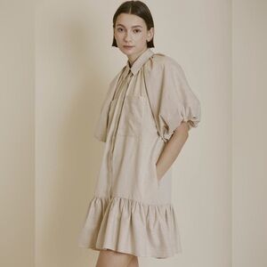 Aureum Striped Drop Waist Mini Dress Size Large